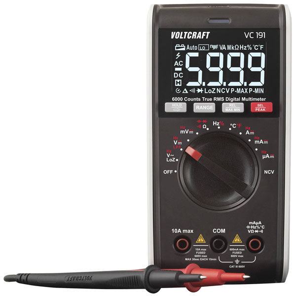VOLTCRAFT VC191 Handheld multimeter Digital CAT III 600 V Display ...