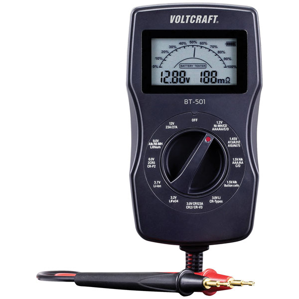 VOLTCRAFT Battery tester BT501 reading range1.2 V.5 V 3 V 6Vmultis