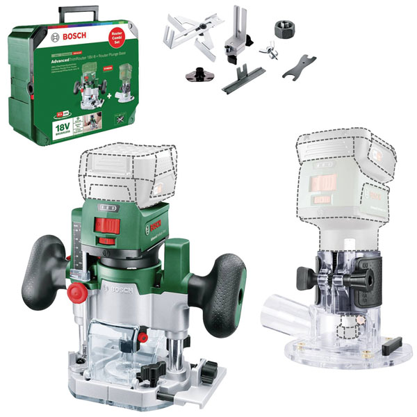 Bosch 06039D5002 AdvancedTrimRouter Cordless 18V-8 Compact Lightweight