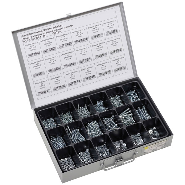 SWG 957030175 Shoulder Screw Set: 750 Pcs Galvanised Threaded Screws