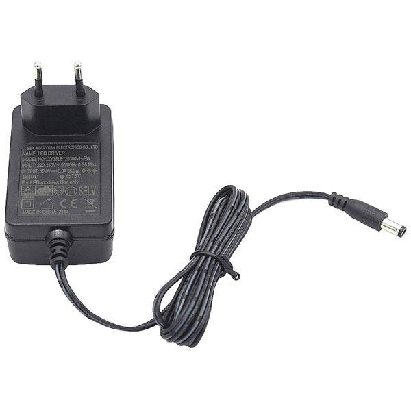 Dehner Elektronik XY 36LE-1203000VH-EW LED Transformer 36W 12V DC 3A