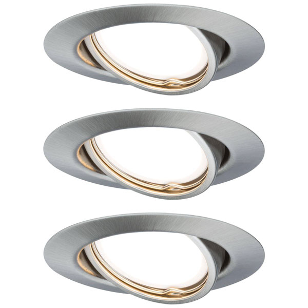 Paulmann 93421 Base Flush Mount Light 3-Piece LED Set Warm White Iron