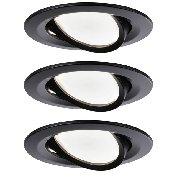 Paulmann 94473 LED Recessed Light Set 18W Matte Black 3-Piece