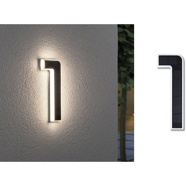 Paulmann 79844 Solar House Number Light 0.20W Warm White Black