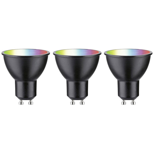 Paulmann 29153 Home LED Bulb GU10 4.8W RGBW Black Matte Zigbee 3.0...