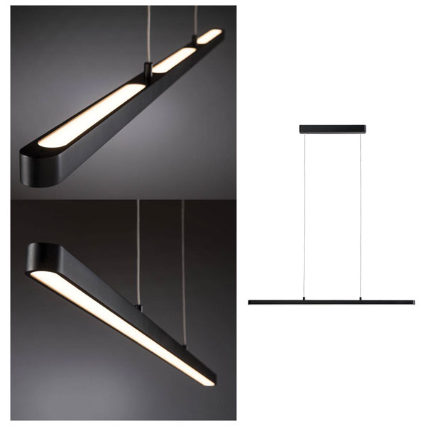Paulmann 79885 Lento LED Pendant Light 40.5W Matt Black Adjustable