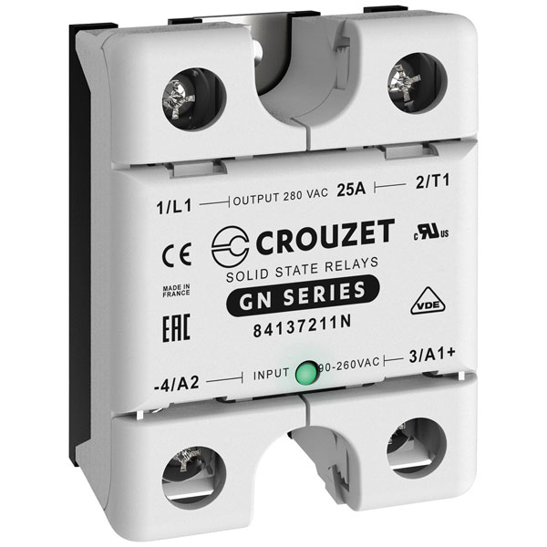 Crouzet 84137211N SSR 25A 280V AC Random Timing Strong Starting Cu...