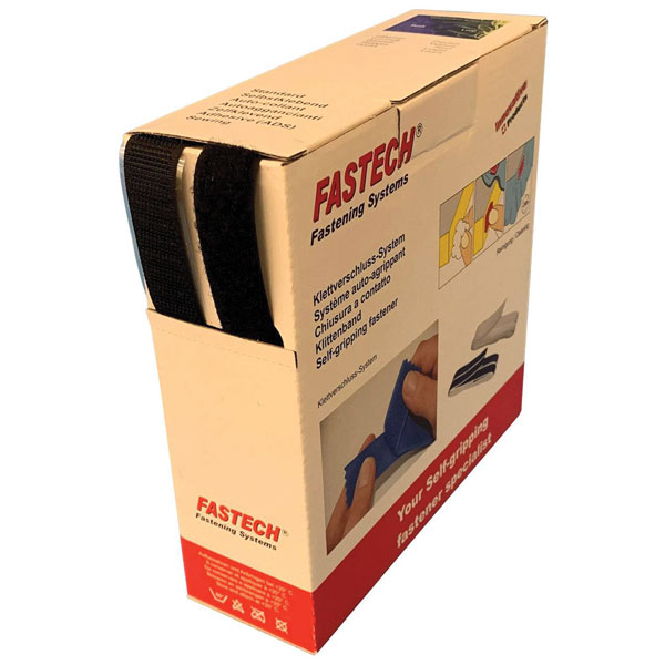 FASTECH B20-OMNI-999910 Series Hook-and-Loop Tape 10m x 20mm Black