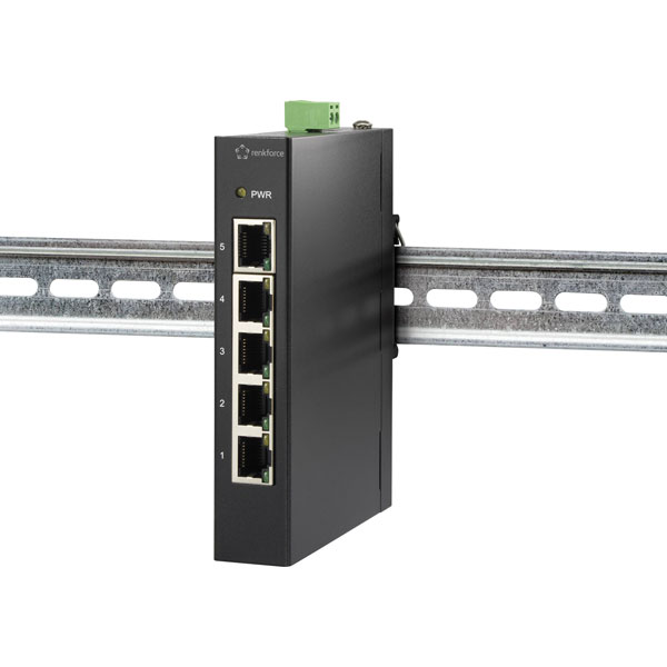 Renkforce RF-3394868 FEH-800 Ethernet Switch 5-Port IP30 DIN Rail ...