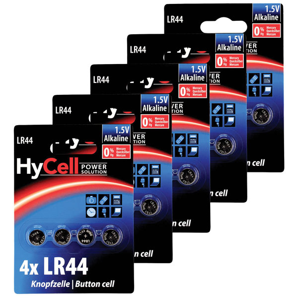 Ansmann 1516-0024-590 Button Cell Set LR44 1.5V 20pcs Reliable Bat...