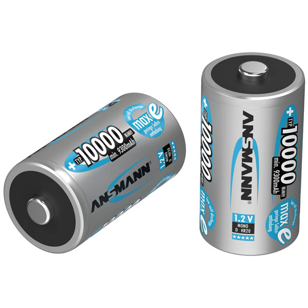 Ansmann 5030641 maxE HR20 D Battery 9300mAh Rechargeable Low Self-...