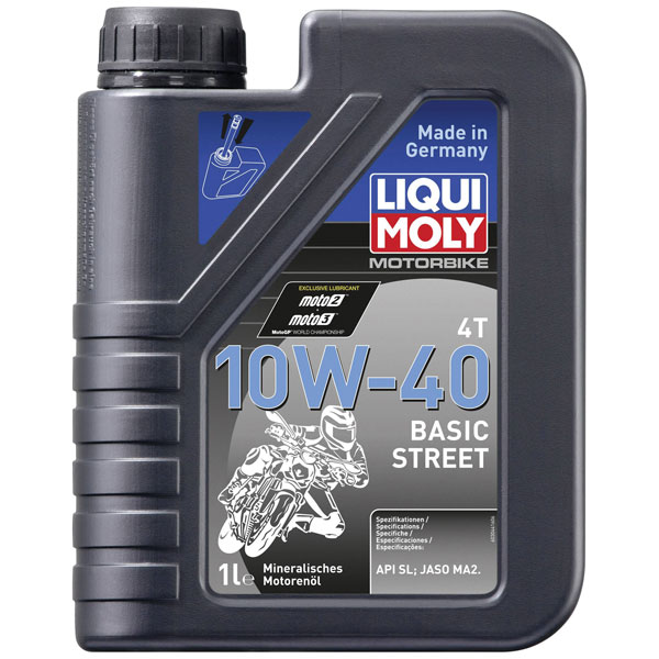Liqui Moly 3044 Motorbike 4T Engine Oil 10W-40 Mineral 1L Cat-Tested