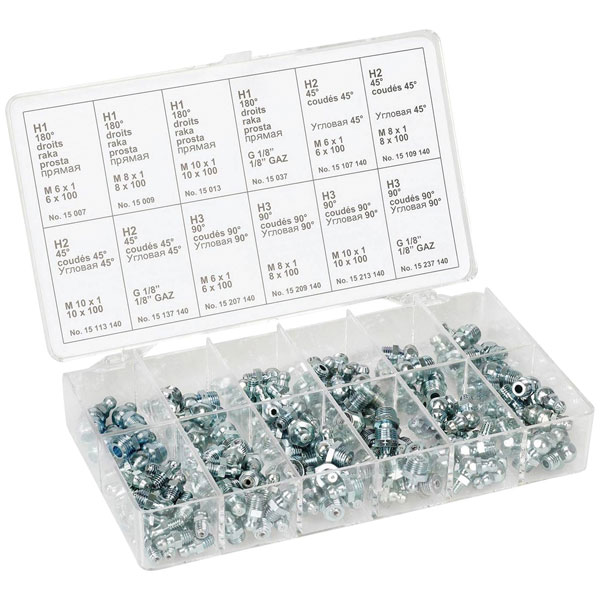 Pressol 16090 Lubricating Nipple Box 140 pcs Assorted Sizes