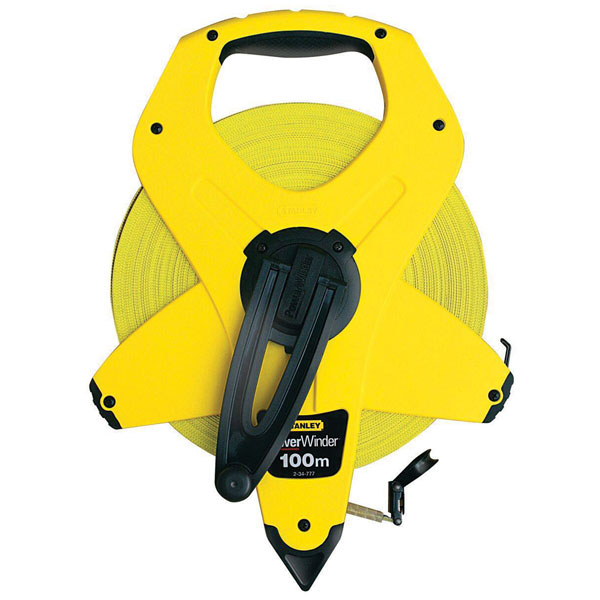 Stanley 2-34-777 PowerWinder Tape Measure 100m Fibre Glass Durable