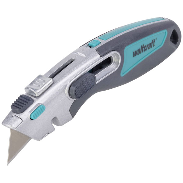 Wolfcraft 4106000 Dual Blades Safety Knife Ergonomic Metal Casing