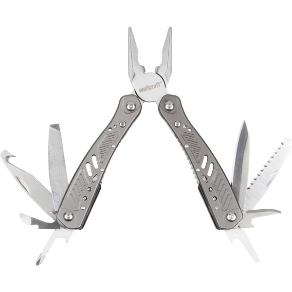 Wolfcraft 4080000 Multitool Compact 13-in-1 Tool Nylon Case Belt Clip