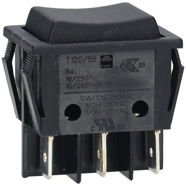 R-TECH 523217 Rocker switch, DPDT, centre-off, momentary both side...