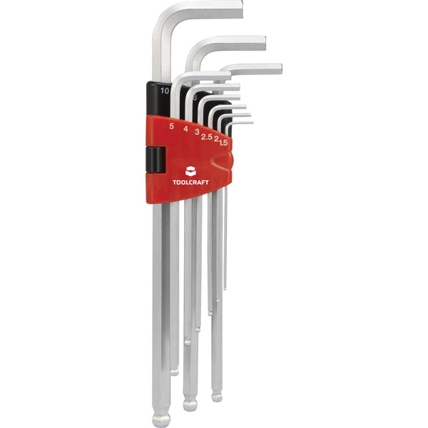 Toolcraft 1603973 HexSpezial Allen Key Set 9-Piece 1.5-10mm Hex Screws