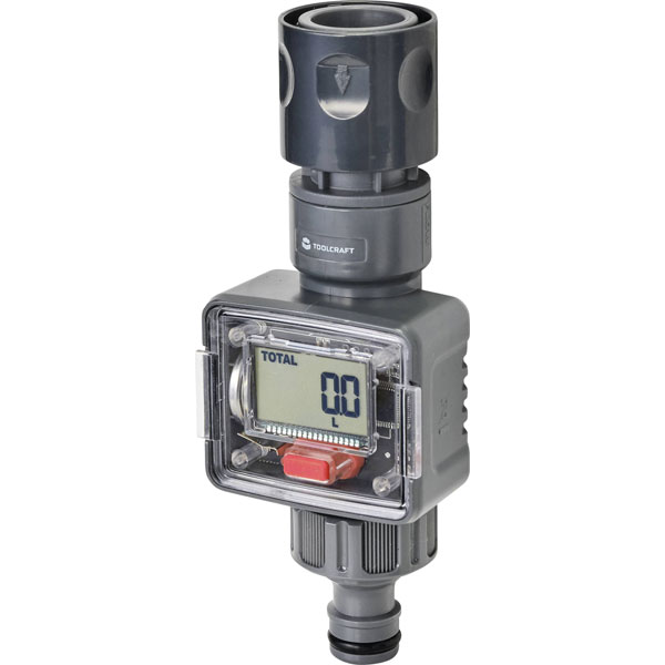 Toolcraft TO-7153950 Water Meter Real-Time Flow AVG & Total Display