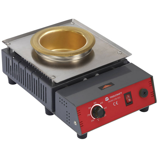 Toolcraft TO-7083453 LTB-911A Solder Bath 300W 1350g 480°C 80mm Dia