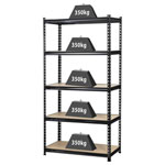 Toolcraft TO-8689791 Heavy Duty Shelving Black Wood 265kg Load Capacity