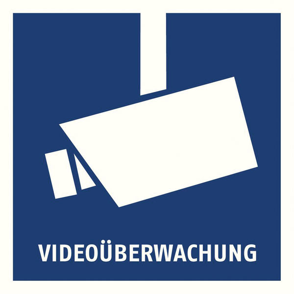 ABUS AU1500 Warning Label 90x90mm For Video Surveillance Compliance