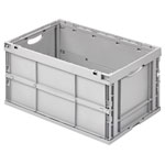 Alutec 05120 Folding Box 600x400x230mm Grey PE Latticed Open Grips