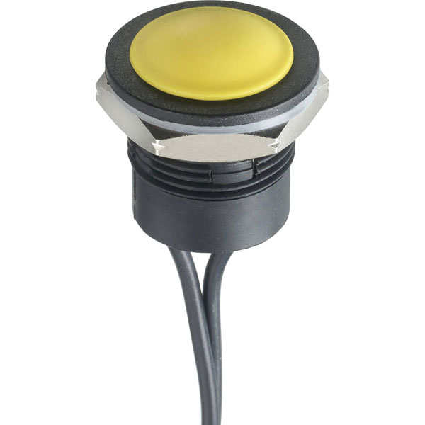 APEM IPR1FAD2 Pushbutton Switch 12V 4A On/Off Latch IP67 Ø12mm × 20mm