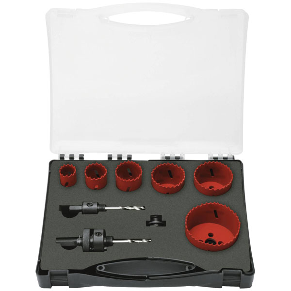 Exact 70616 Hole Saw Set 10-Piece HSS Bi-Metal Variable Teeth 40mm