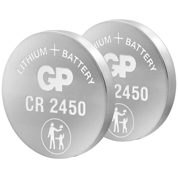 GP GPCR2450STD916C1 CR2450 3V 600mAh Lithium Button Cell Battery