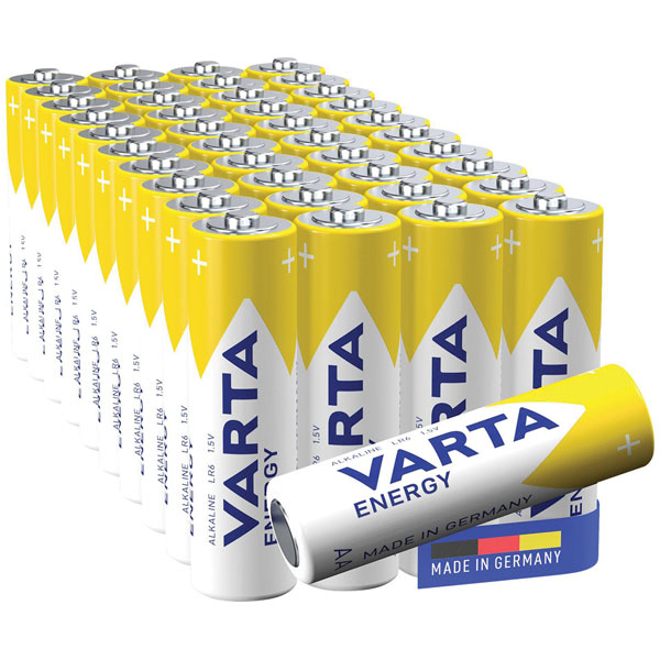 Varta 4106229391 Energy AA Batteries 1.5V 40 pcs Long-Life Leakproof