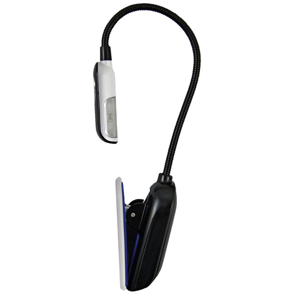 Varta 16618101421 LED Book Light Black Flexible Neck Clamp Base