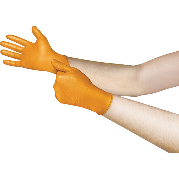 Ansell 93256110 Nitrile Gloves XXL Orange Grip Tear Resistant 100 ...