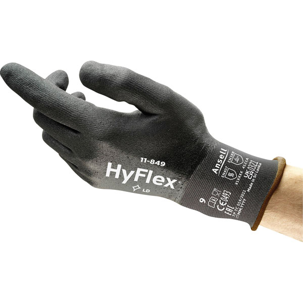 Ansell 11849R100-1P HyFlex Gloves Size 10. Nitrile Durable Silicon...