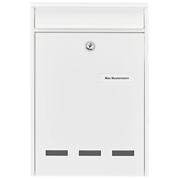 Burg Wächter 61090 LETTER 5832 Steel Letterbox White C4 Slot 2 Keys