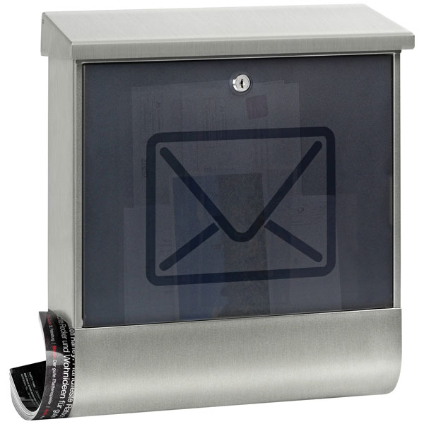 Burg Wächter 65300 Lucenta Letterbox Stainless Steel Key Secure Roof