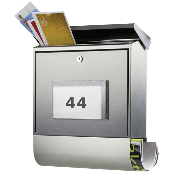 Burg Wächter 4400Ni Malaga Letterbox Steel Nickel Locks Moisture-Proof