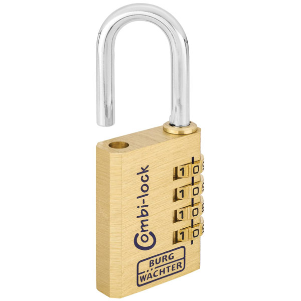 Burg Wächter 2851 Combi Lock Brass Padlock 22.50mm 3-Wheel Numeric
