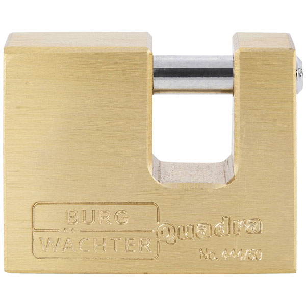 Burg Wächter 28591 Quadra Padlock 50mm Brass Stainless Steel Interior
