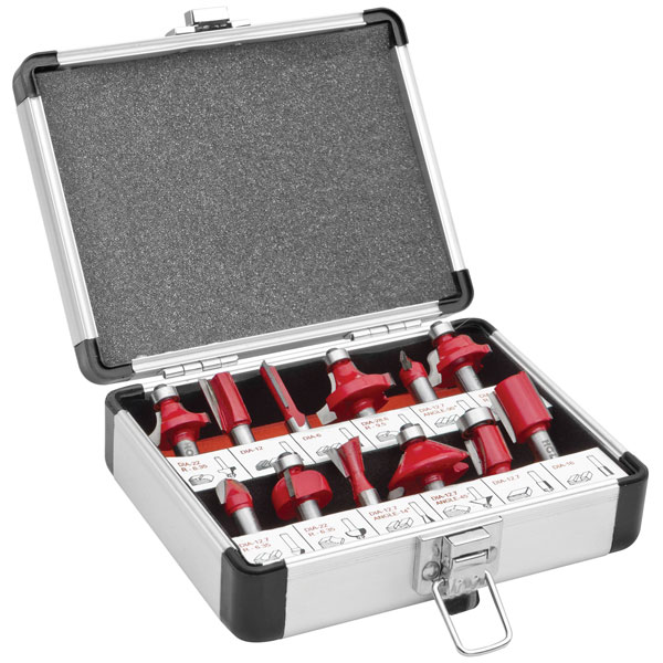 Holzmann OFS12 Milling Set: 8mm Shank 12-Piece Carbide Blades