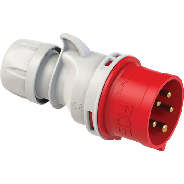 REV 0512540555 CEE Plug 32A 5-Pin 400V Red Rugged Single Unit