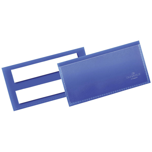 Durable 175907 Label Holder Dark Blue Self-Adhesive 113x53mm Pack ...