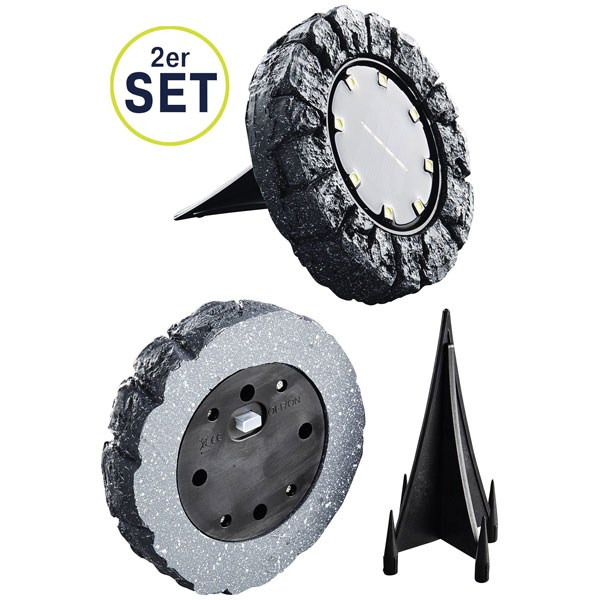 Heitronic 500581 Siena LED Garden Light Set Dark Grey Solar Powered