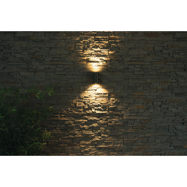 Heitronic 35376 Ambos Outdoor Wall Light LED GU10 22W Graphite