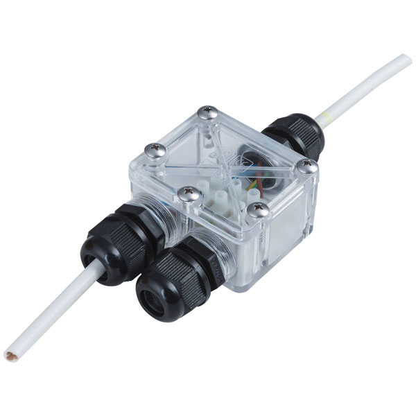 Heitronic 21041 2-Way Splitter 230V IP67 Transparent 3G 1.5mm² Cable