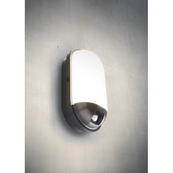 Heitronic 500648 Toledo LED Outdoor Wall Light 20W Black Motion Sensor