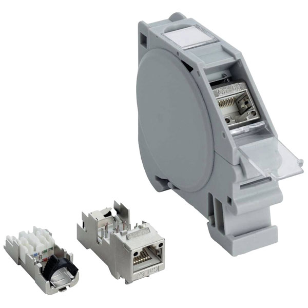Lütze 490209 RJ45 Socket 8 Pins TS35 Rail Mount Cat. 6A Actuator-S...