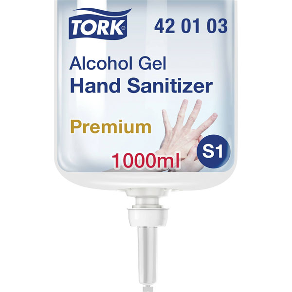 Tork 420103 Antibacterial Gel 1L 80% Alcohol Non-Sticky Efficient