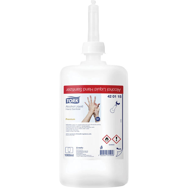 Tork 420115 Sanitizer 1L 80% Alcohol Non-Sticky For Soap Dispensers