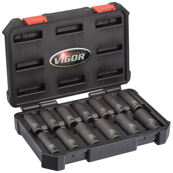 Vigor V5550L Kraft Bit Set 13-Piece Hex 1/2" Phosphated Machine Use